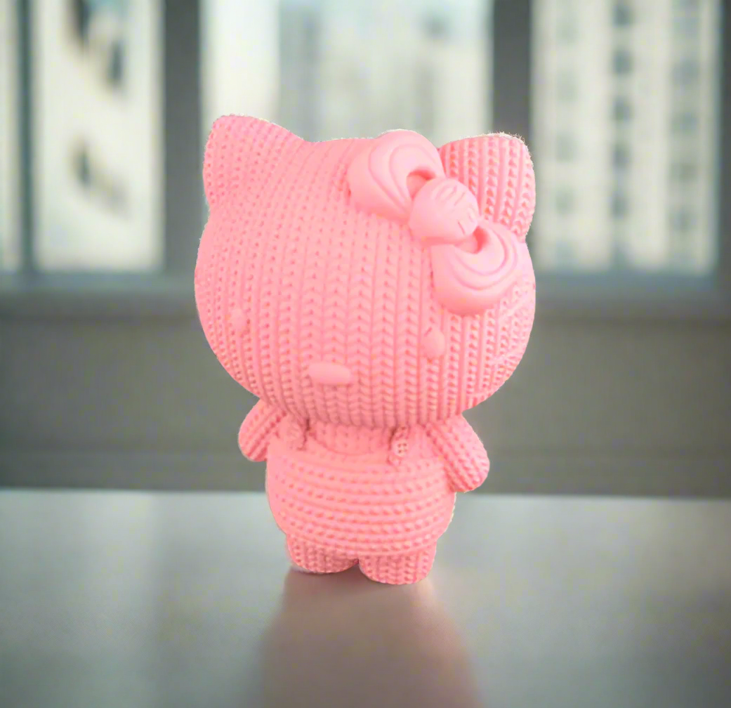 Hello Knitty - Knitted Textured Hello Kitty