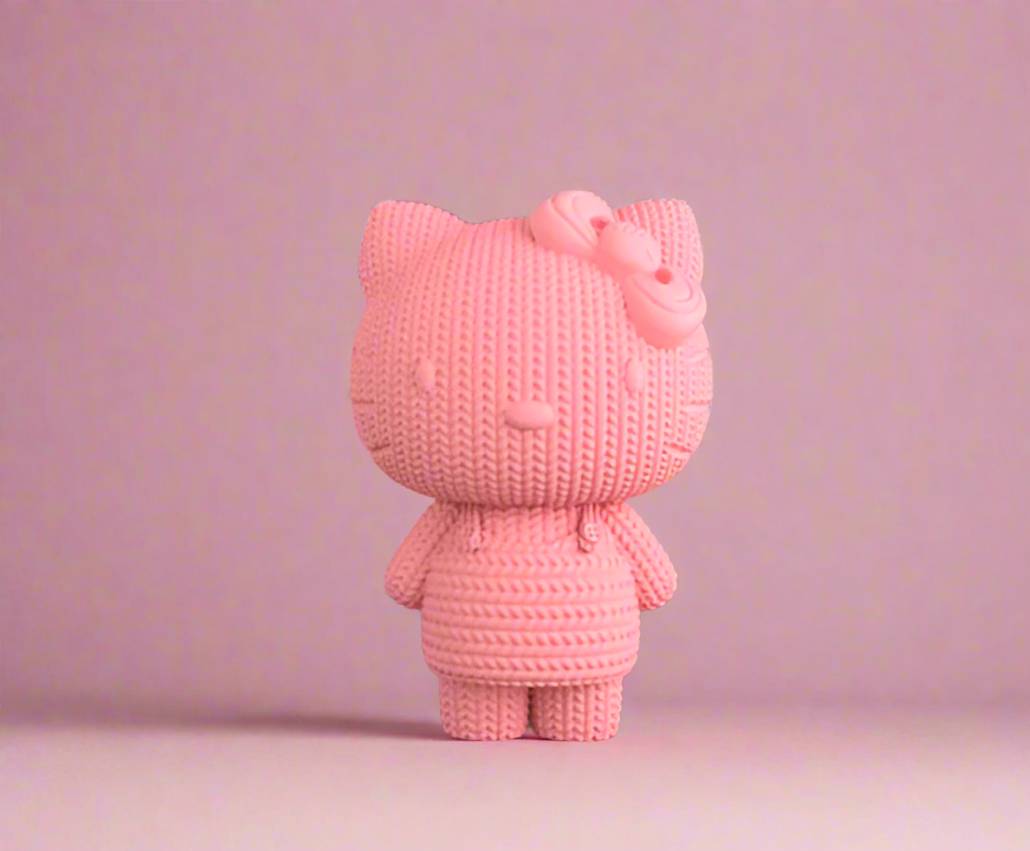 Hello Knitty - Knitted Textured Hello Kitty