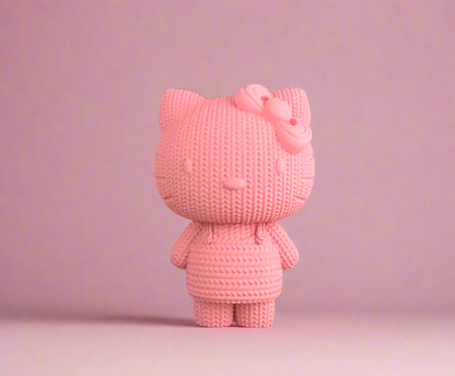 Hello Knitty - Knitted Textured Hello Kitty
