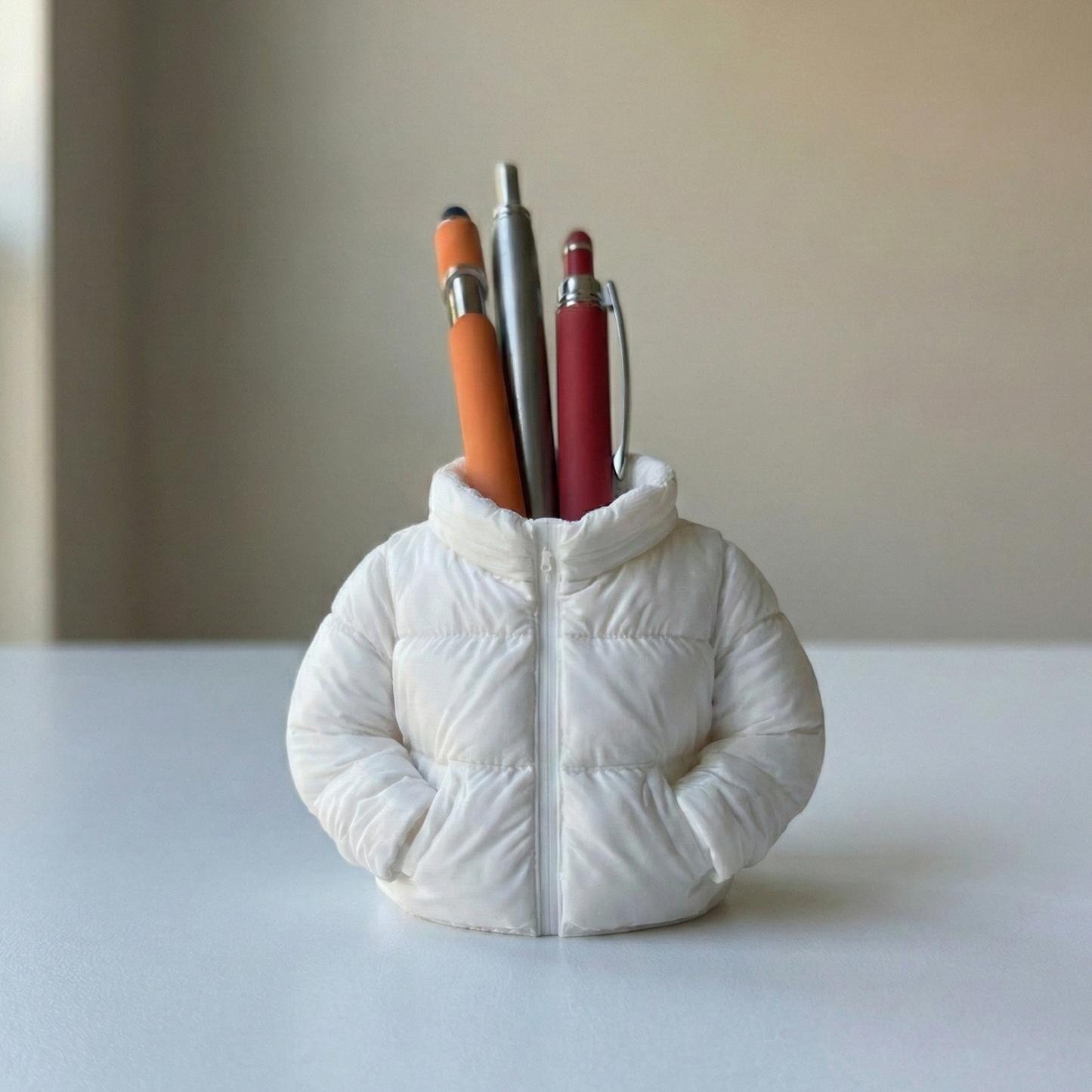 Puffer Jacket Pen Holder
