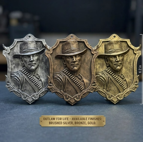 Arthur Morgan 'Outlaw For Life' Pixel Trophy Plaque
