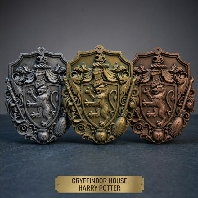 Gryffindor House Crest Pixel Trophy Plaque