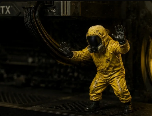 Backrooms "Trapped" Hazmat PC Case Figurine (102mm) | Tempered Glass Diorama Mod