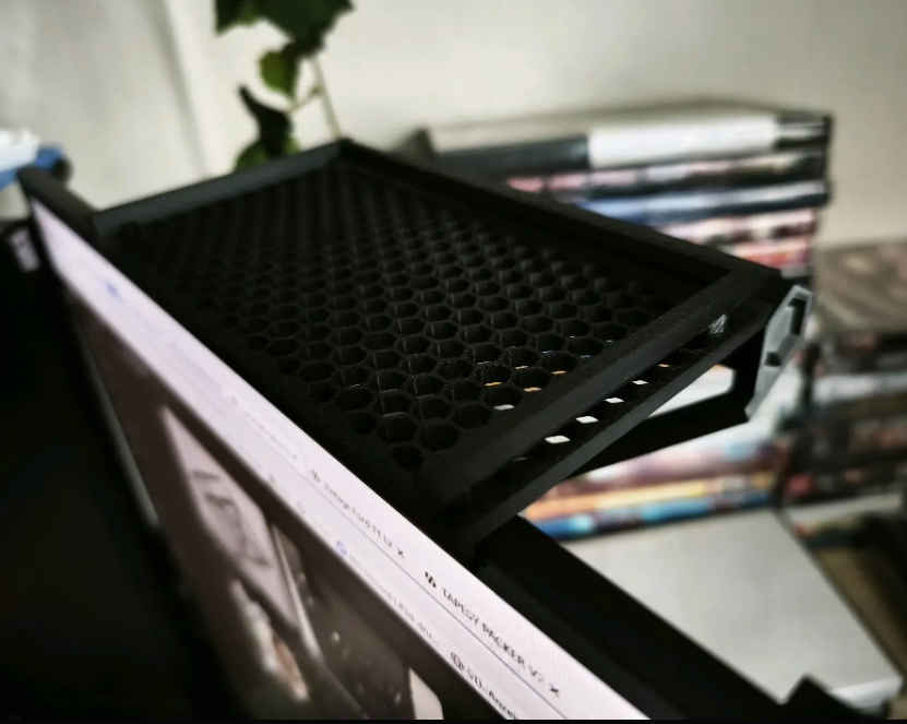 Universal Adjustable Monitor Top Shelf | Honeycomb Desk Organizer & Display Stand