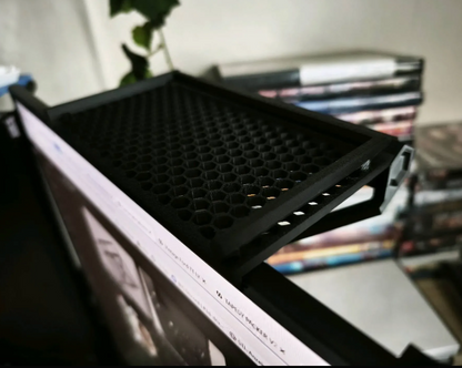 Universal Adjustable Monitor Top Shelf | Honeycomb Desk Organizer & Display Stand
