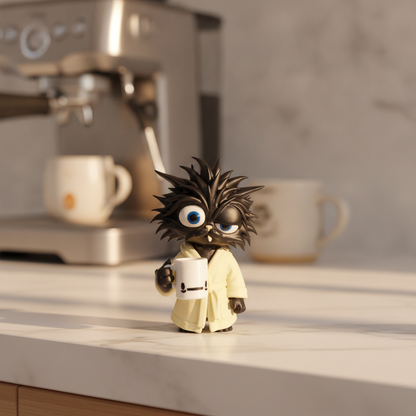 "Morning Mood" Coffee Cat Figure