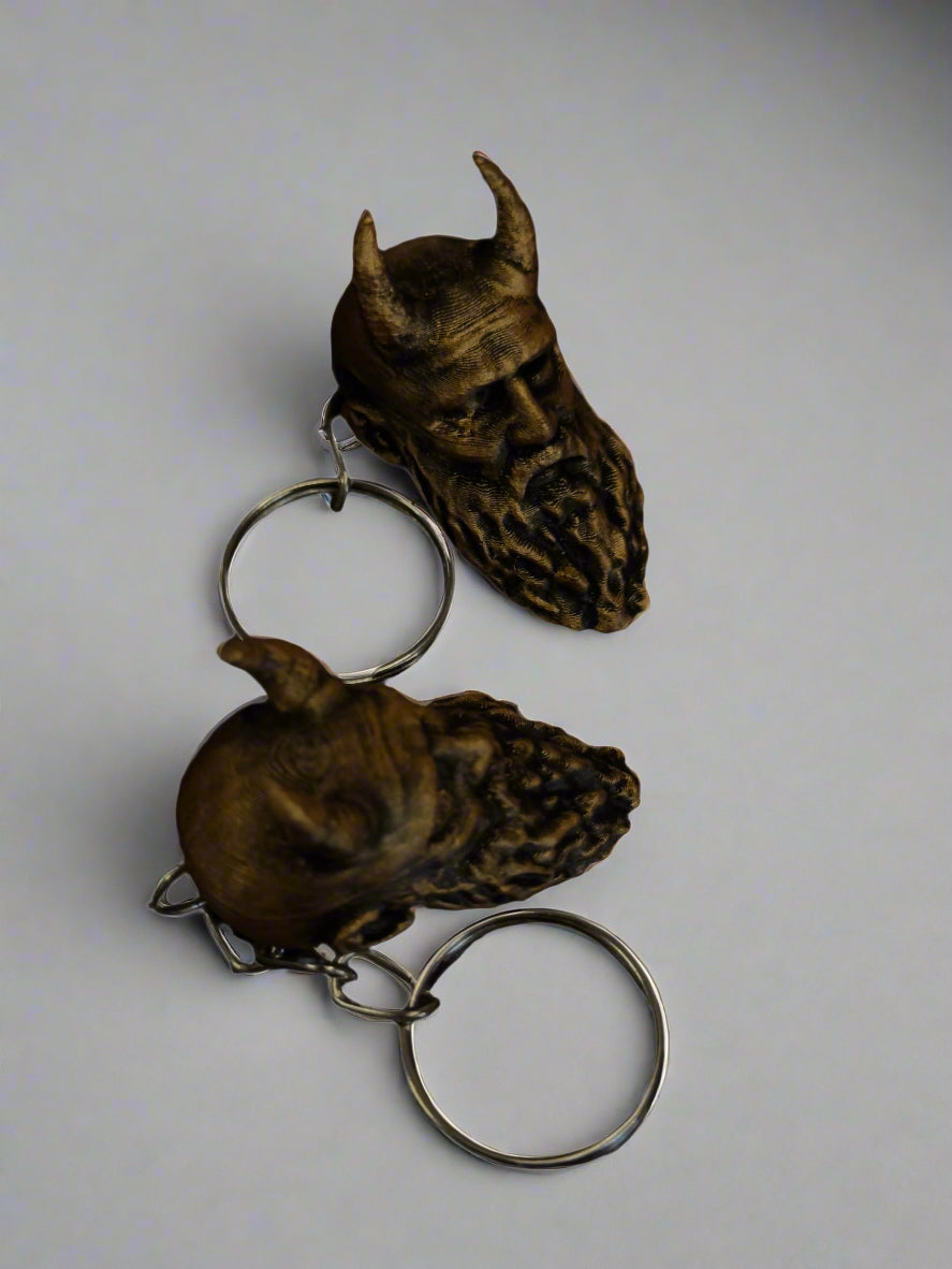 two mimir head keychains