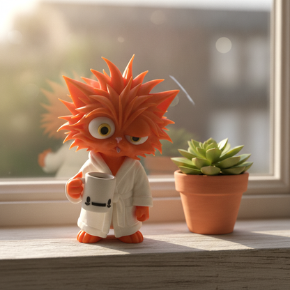 "Morning Mood" Coffee Cat Figure