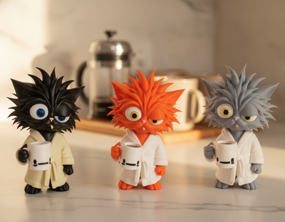 "Morning Mood" Coffee Cat Figure