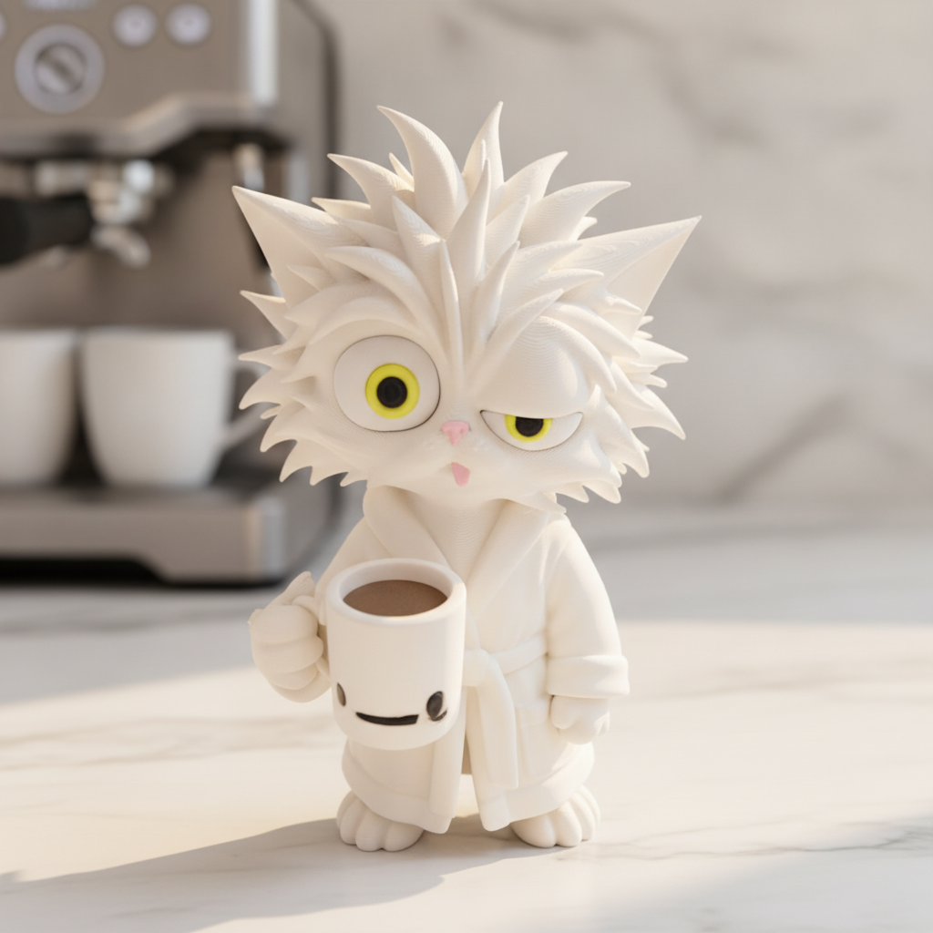 "Morning Mood" Coffee Cat Figure